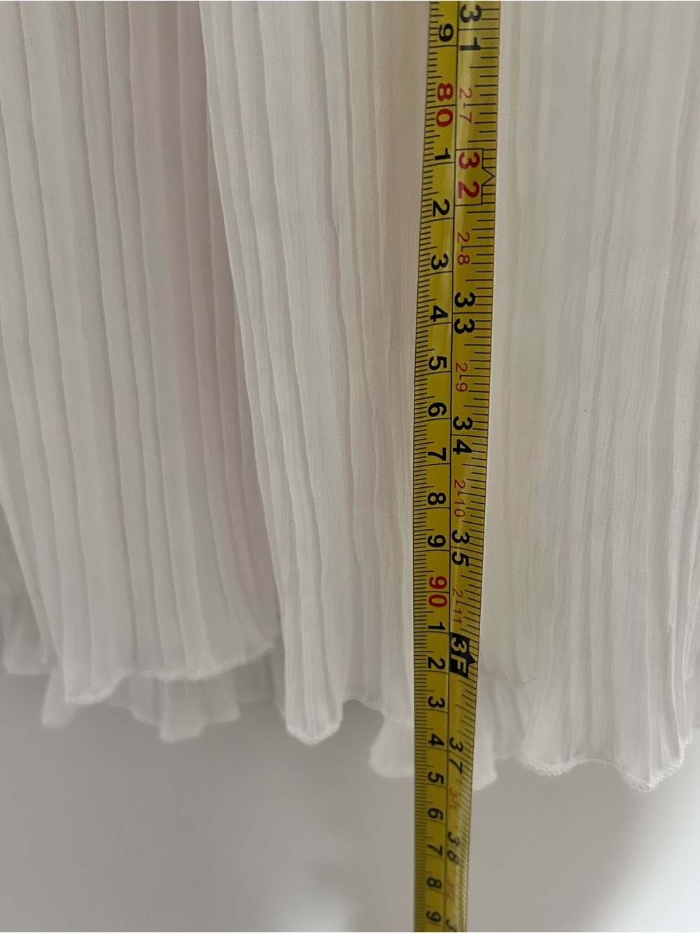 White pleated ruffle skirt lines elastic waist sz 6 - Picture 7 of 9